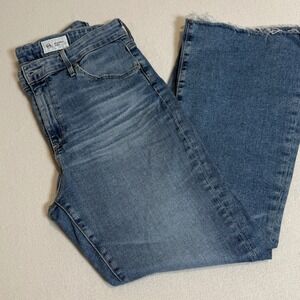 AG Los Angeles Farrah‎ Boot Crop Jeans Womens Size 32 High Rise Frayed Hem Denim